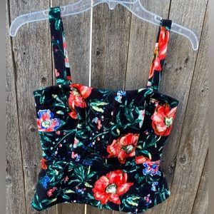 Hunter Bell velvet sleeveless floral top NWT